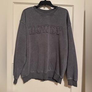 Zoe + Liv “HOWDY” Women’s gray sweatshirt, size XL